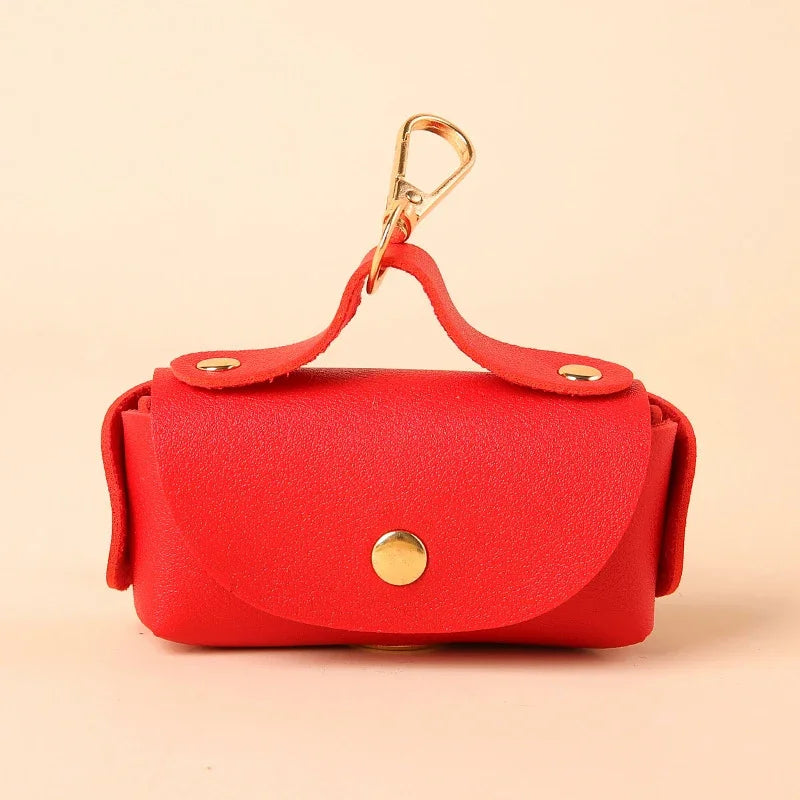 Portable Leather Dog Poop Bag Holder