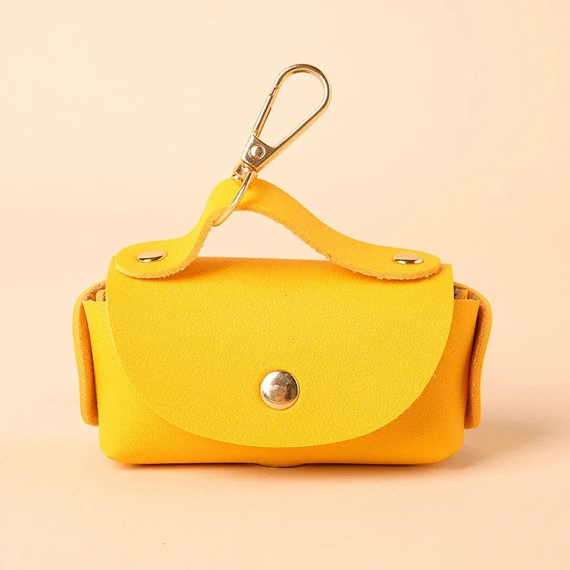 Portable Leather Dog Poop Bag Holder