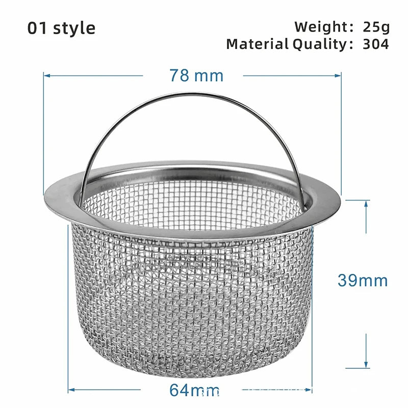 Kitchen Sink Stainless Steel Mesh Strainer