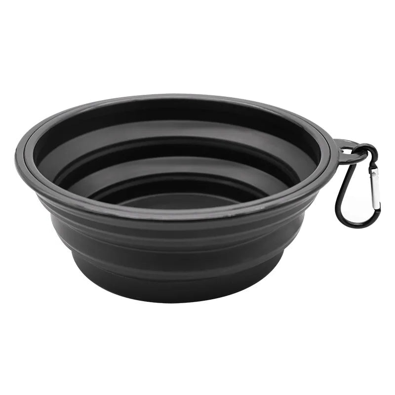Folding Portable Silicone Dog Feeder Bowl 2-in-1