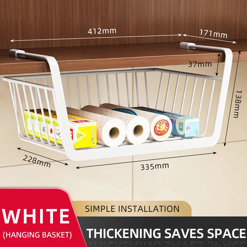 Under Cabinet Hanging Basket Storage Shelf