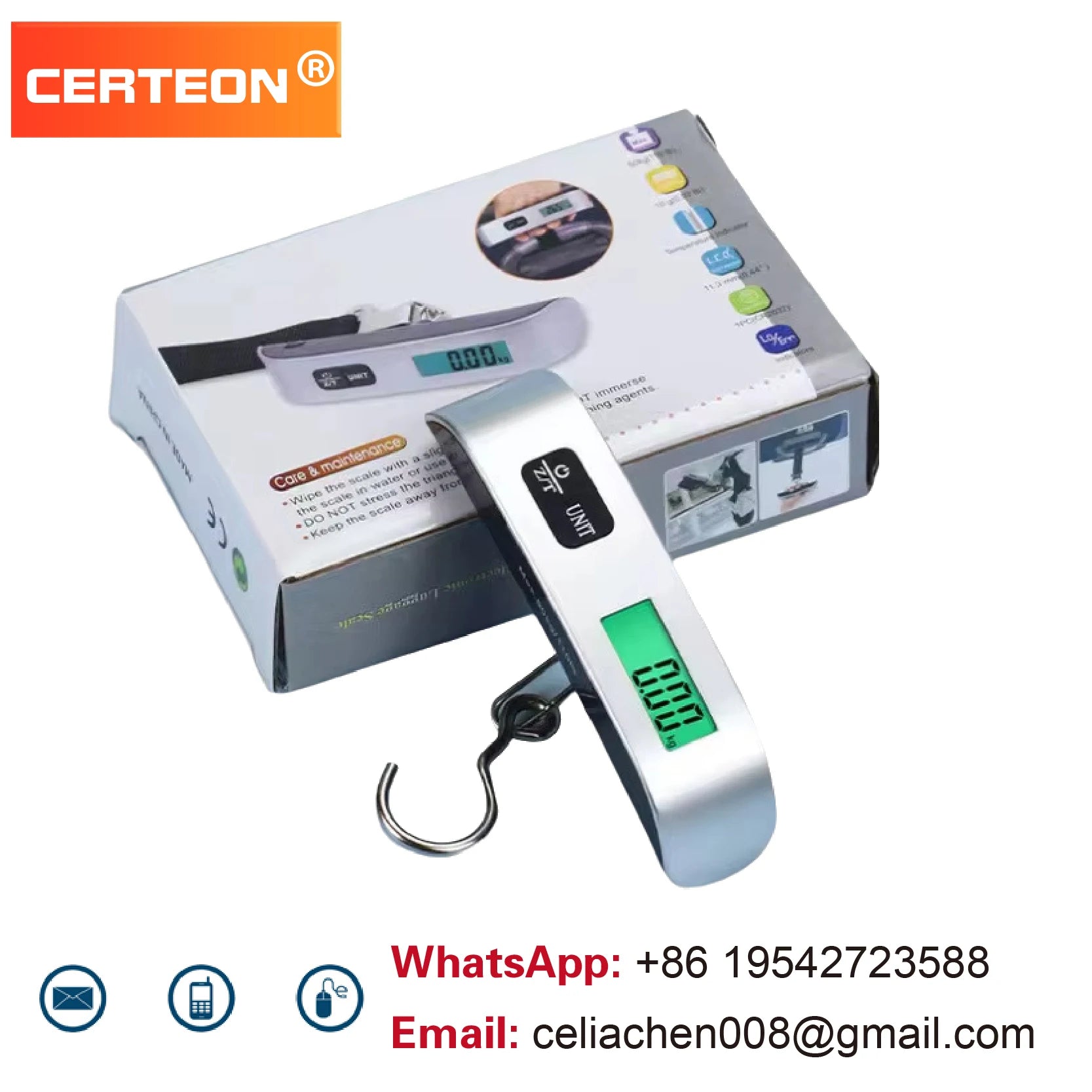 Battery Powered Travel Baggage Weighing Tool