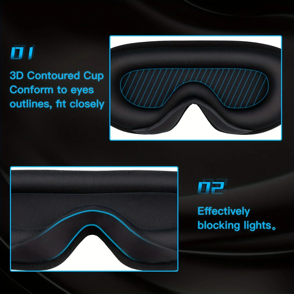 3D Sleep Mask with Noise Ear Plugs