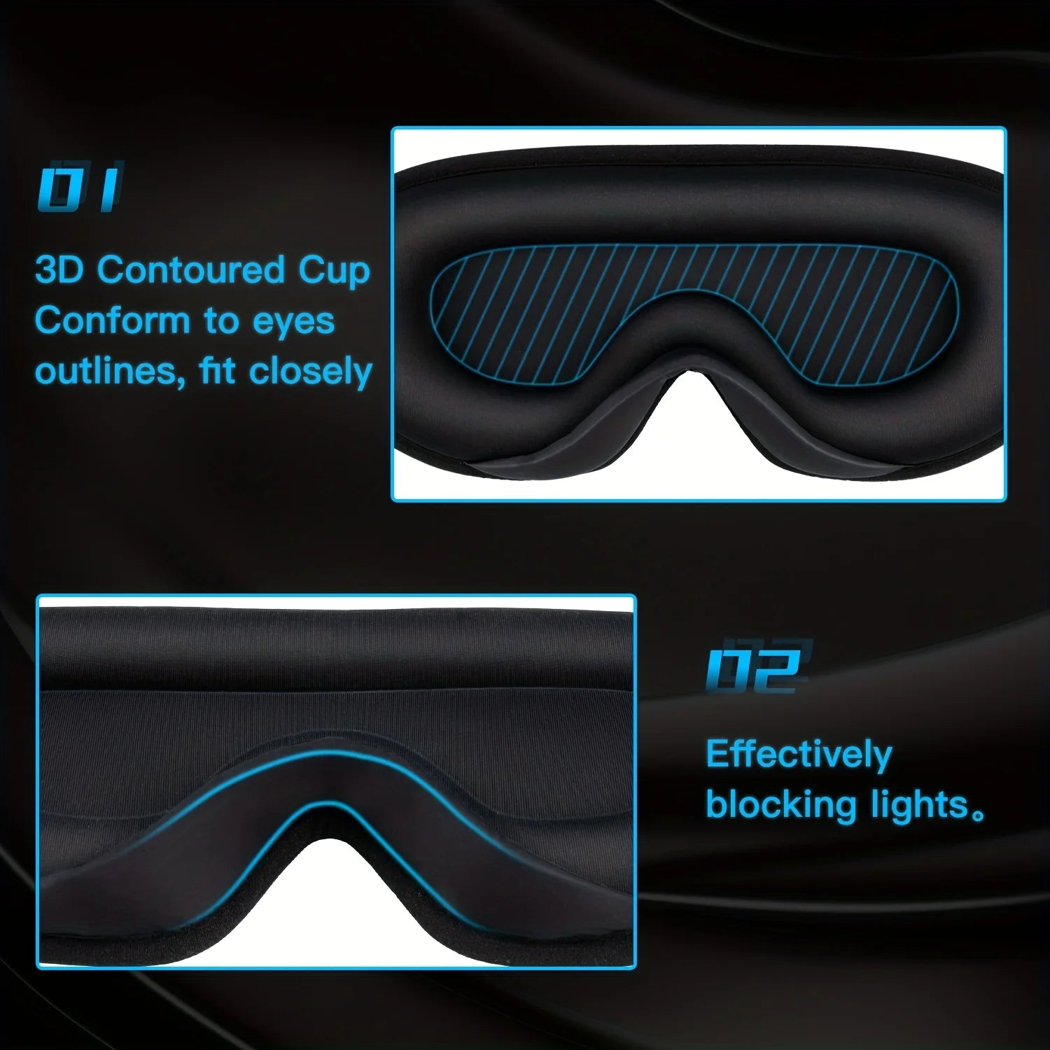 3D Sleep Mask with Noise Ear Plugs