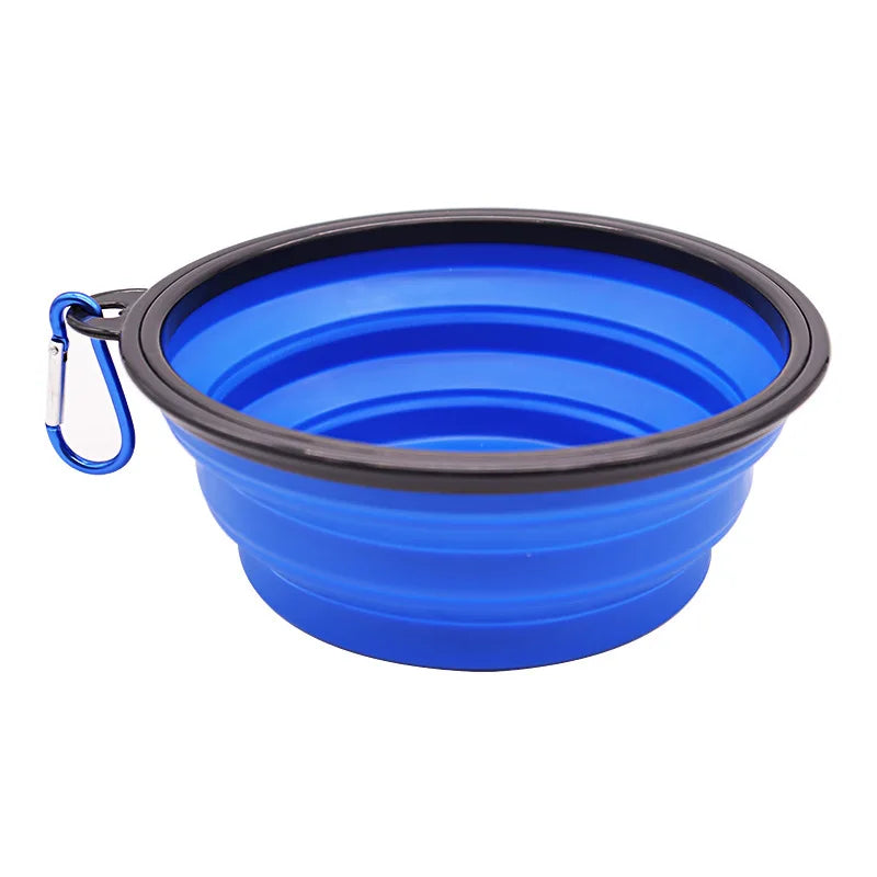 Folding Portable Silicone Dog Feeder Bowl 2-in-1