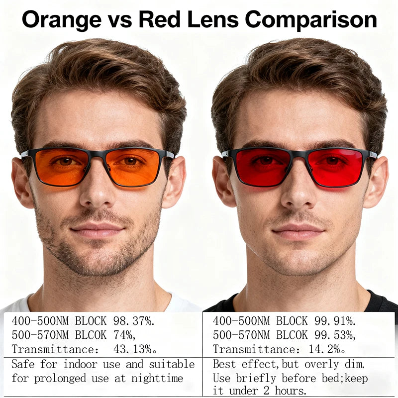 Red Lens Rectangle Frame