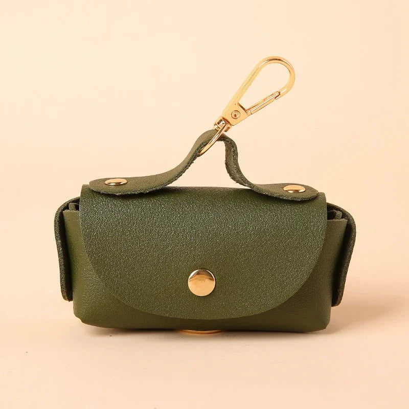 Portable Leather Dog Poop Bag Holder