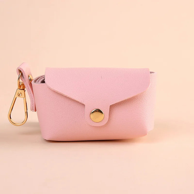 Portable Leather Dog Poop Bag Holder