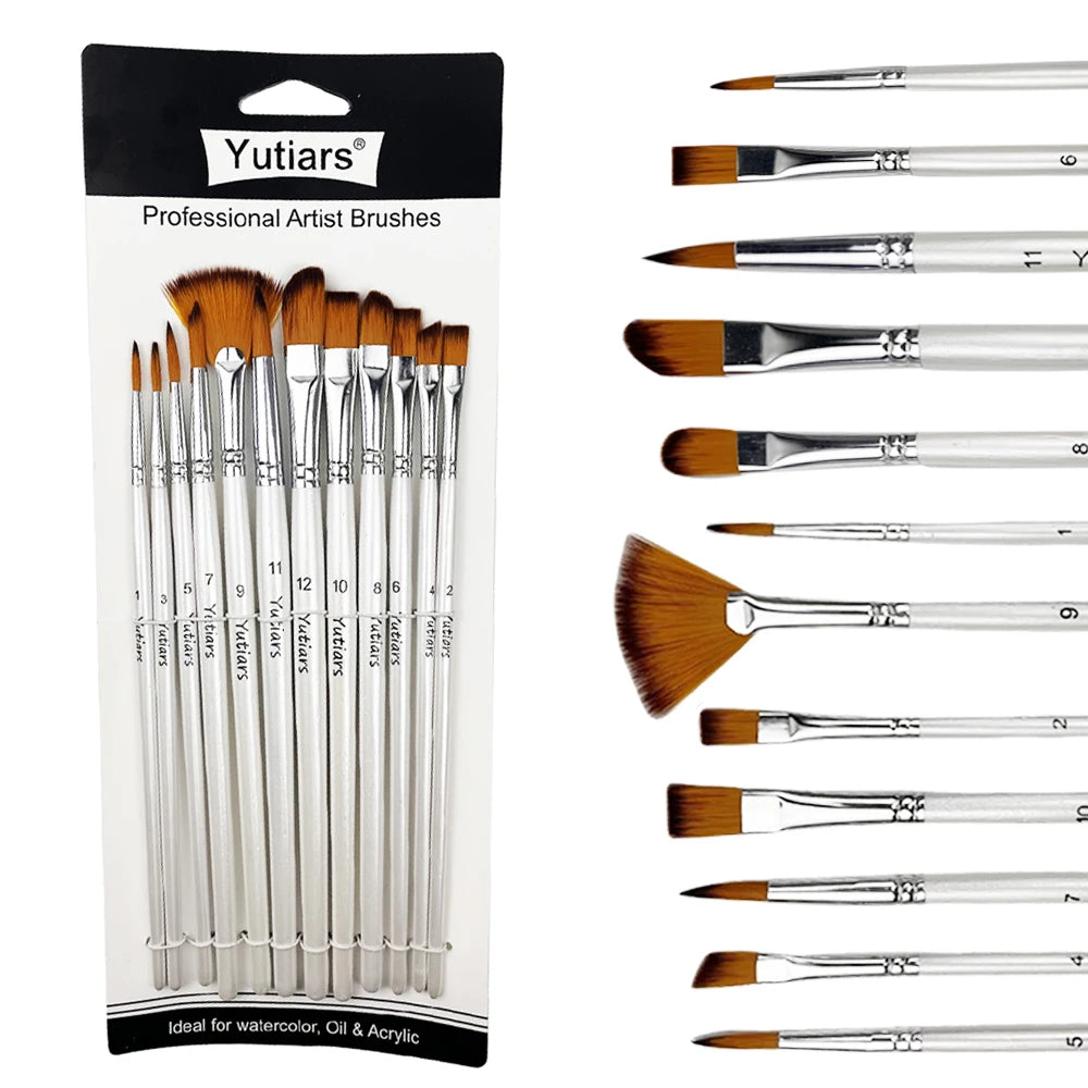 Nylon Bristle Paint Brush Set