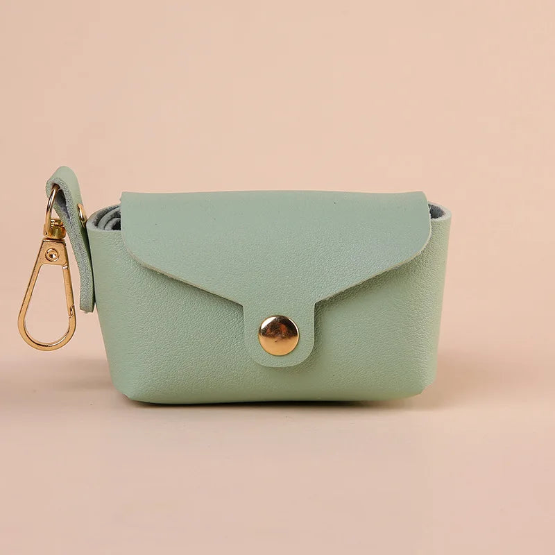 Portable Leather Dog Poop Bag Holder