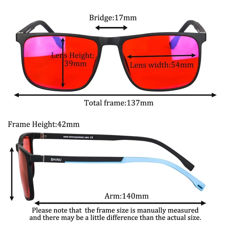 Red Lens Rectangle Frame