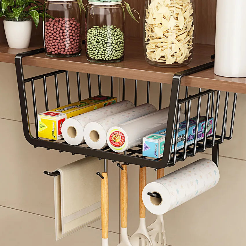 Under Cabinet Hanging Basket Storage Shelf