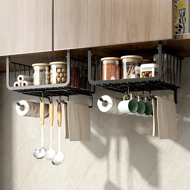 Under Cabinet Hanging Basket Storage Shelf