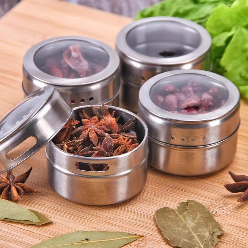 Stainless Steel Magnetic Spice Jars