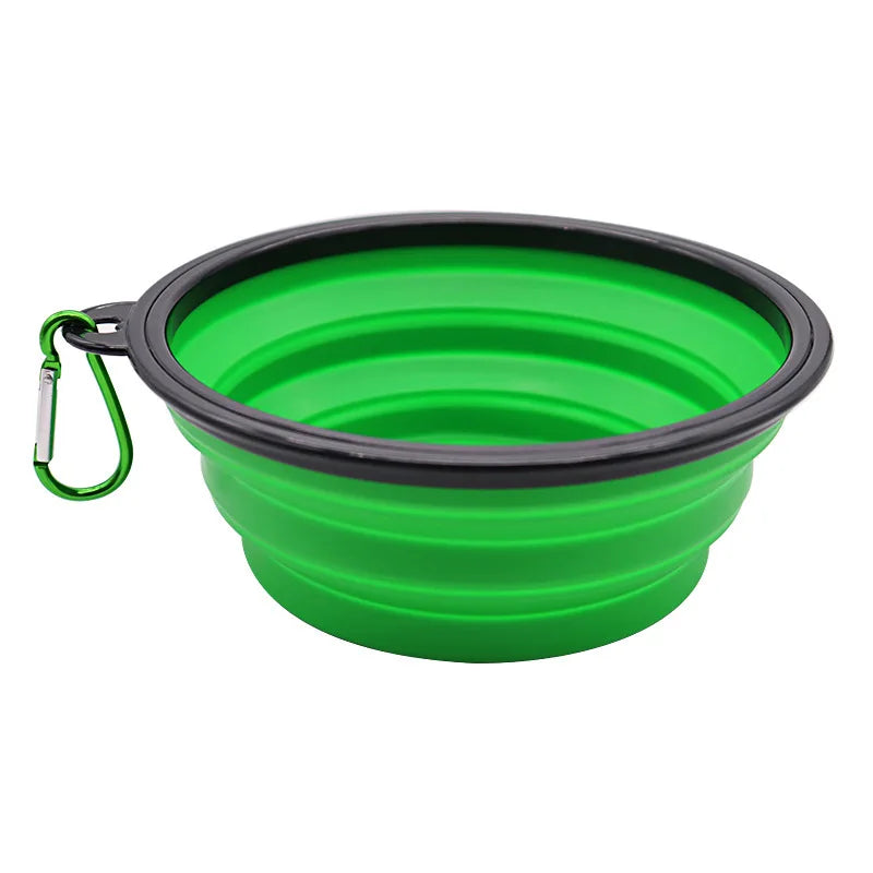Folding Portable Silicone Dog Feeder Bowl 2-in-1