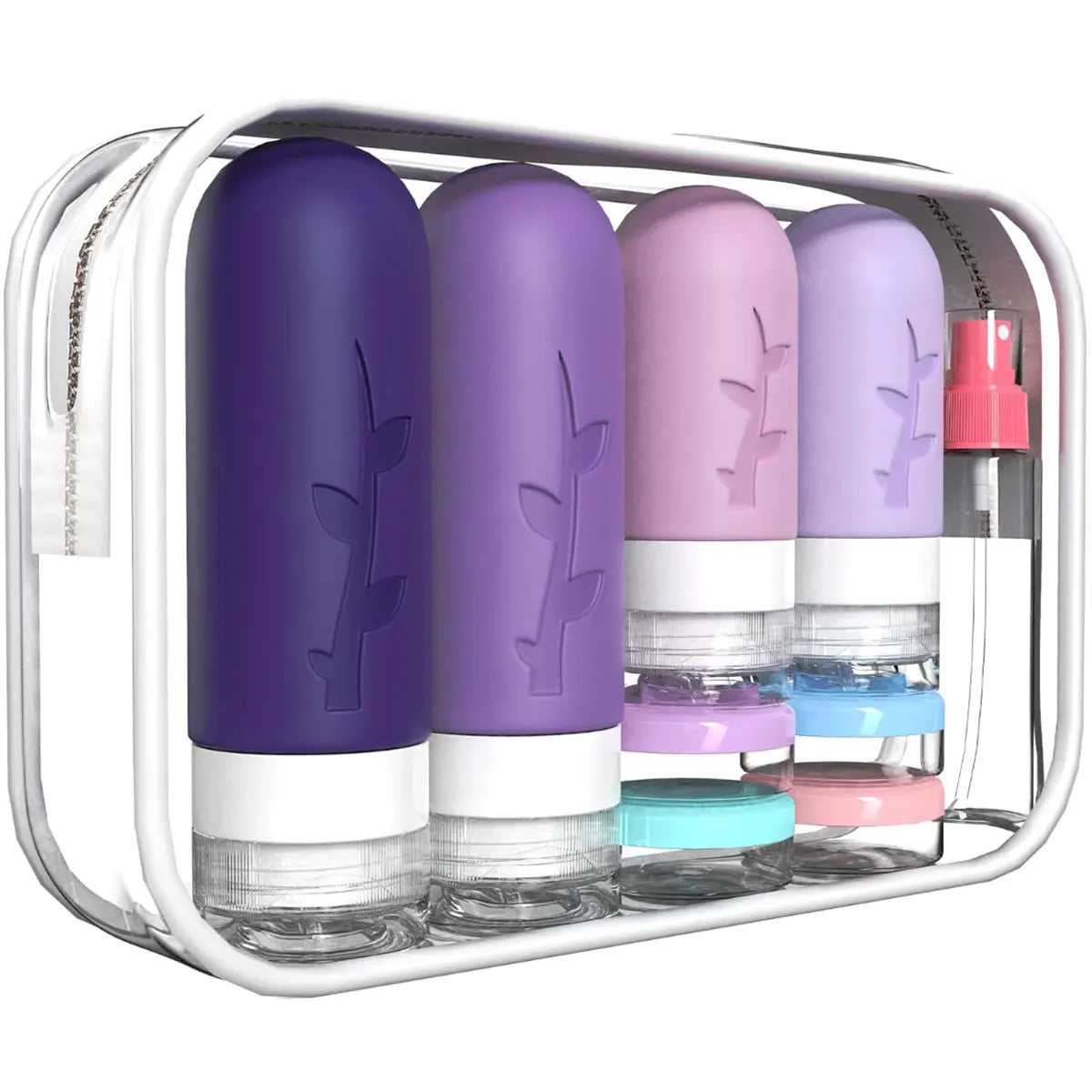 Silicone Toiletry Containers with Storage Bag