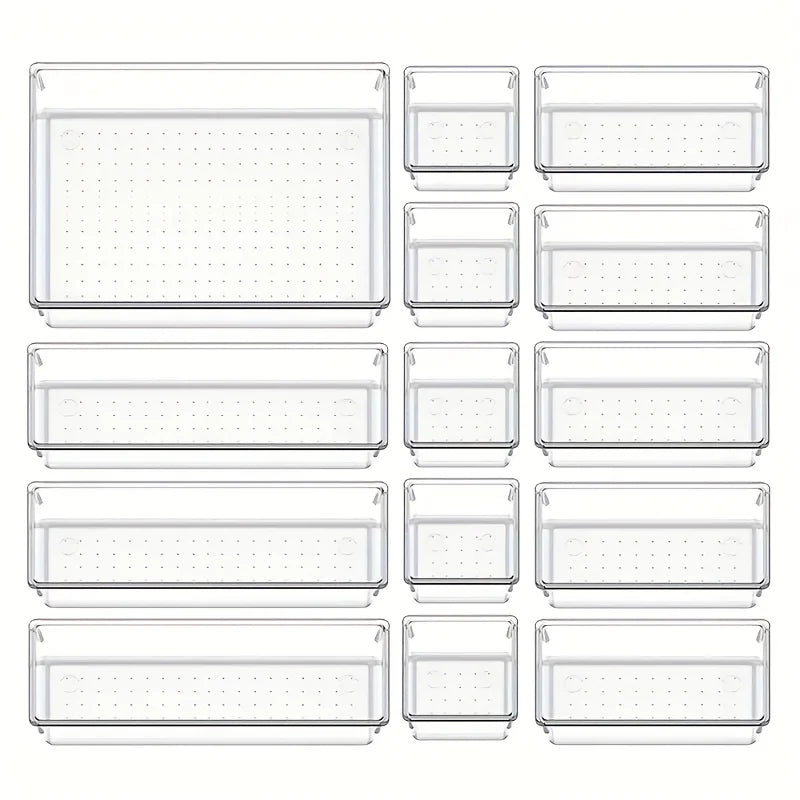 Clear Plastic Drawer Organizer Set