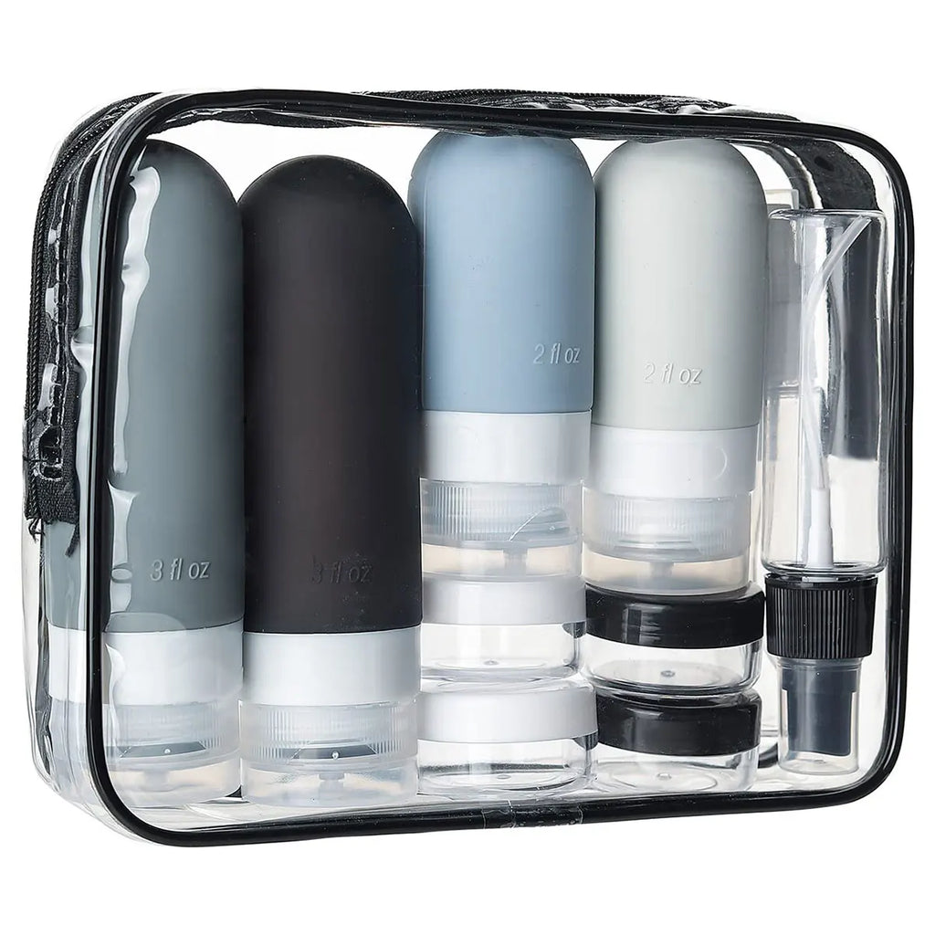 Silicone Toiletry Containers with Storage Bag