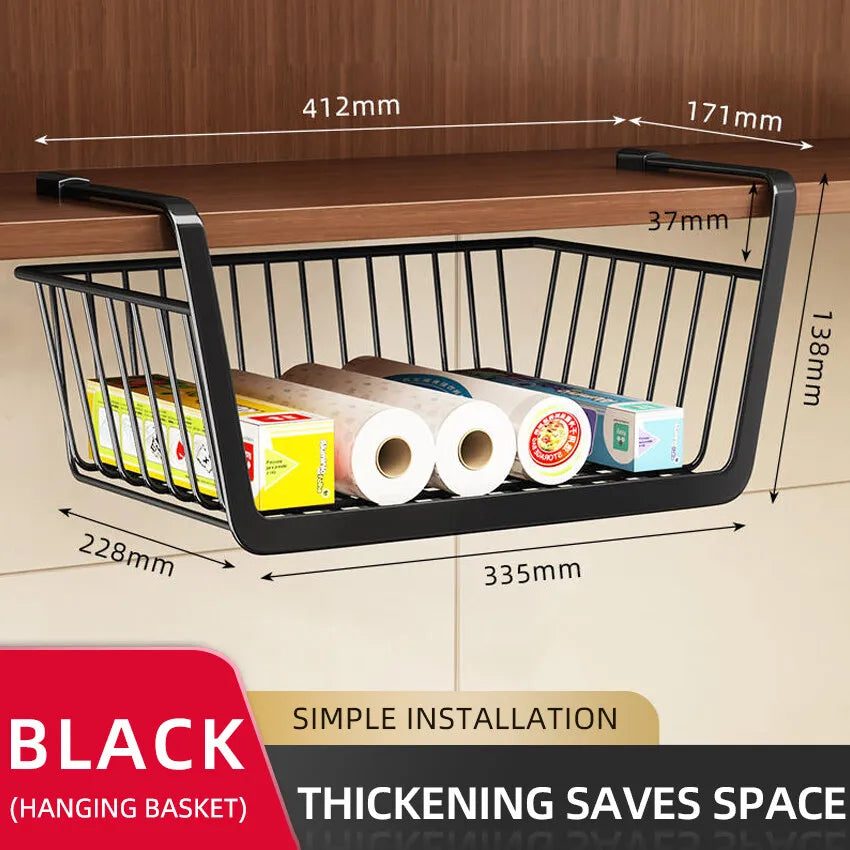 Under Cabinet Hanging Basket Storage Shelf