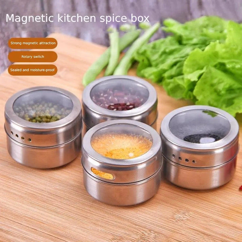 Stainless Steel Magnetic Spice Jars