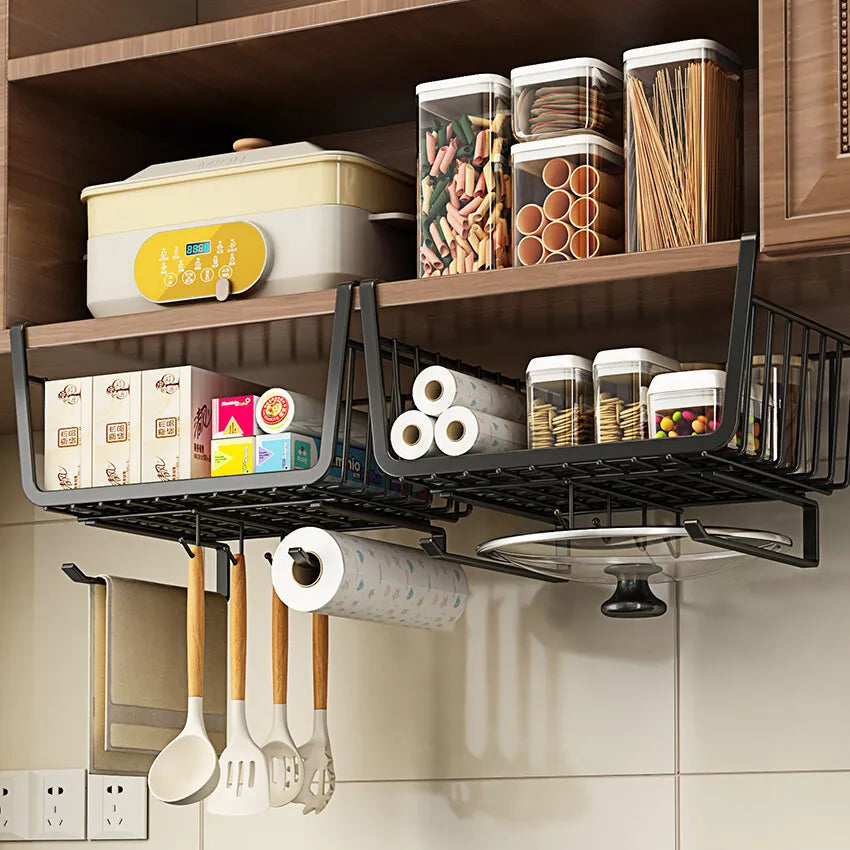 Under Cabinet Hanging Basket Storage Shelf